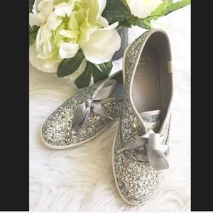 Keds -Kate Spade New York Glitter Lace Up Sneakers
